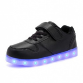 Светящиеся LED кроссовки для мальчика 518black